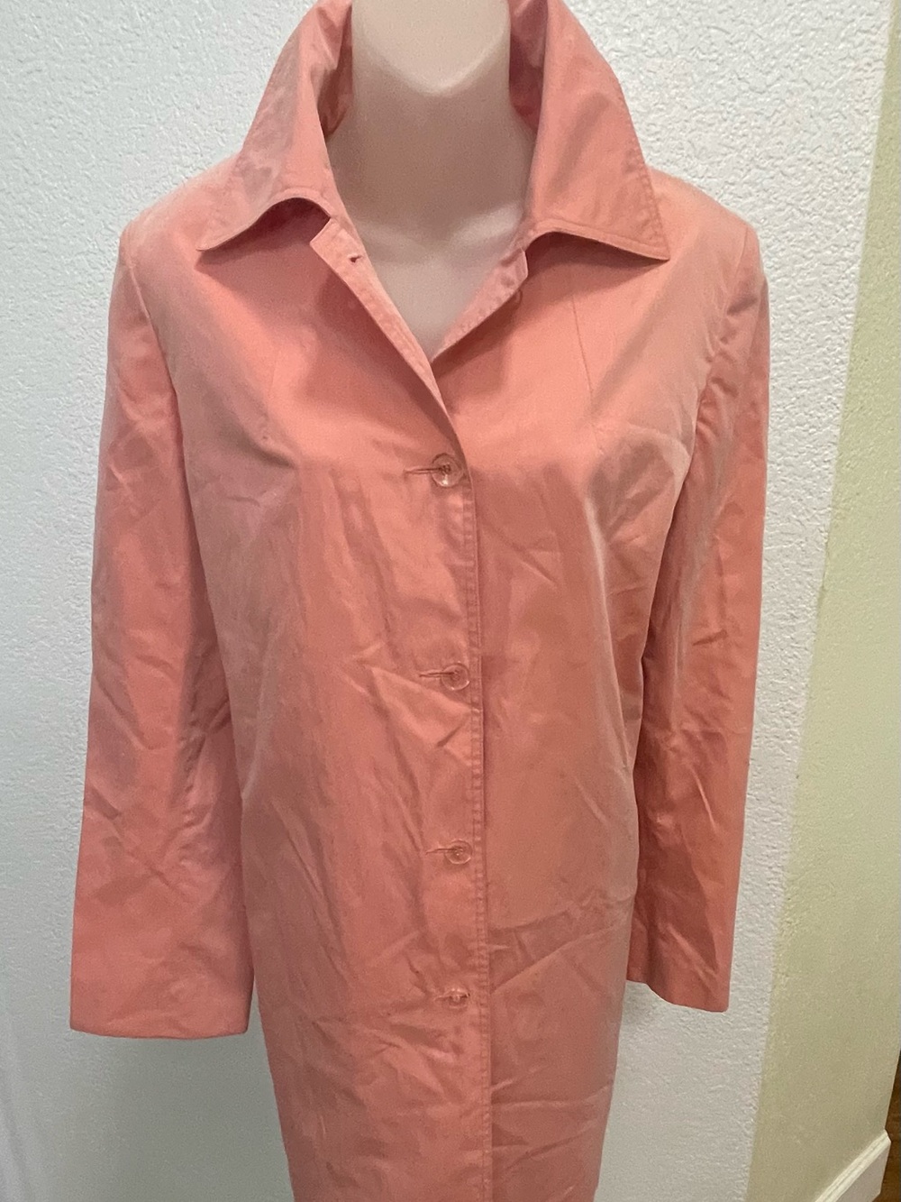 Zenobia Peach-Pink Satin Lined Jacket Coat All Weather
